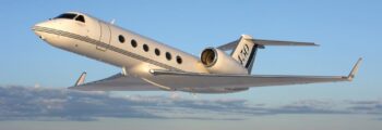 Citation XLS en vol coucher de soleil