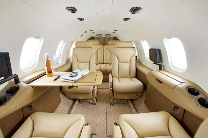 Learjet 31 intérieur luxe - location jet privé.